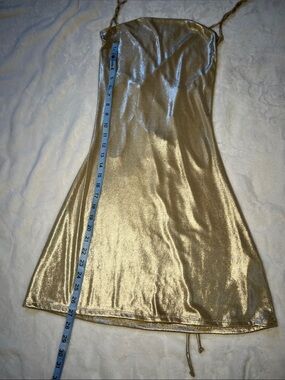silence + noise Gold Metallic Mini Dress